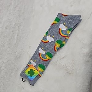 St Patrick's Day Gold at the End of Rainbow Knee High Socks Size 4-10